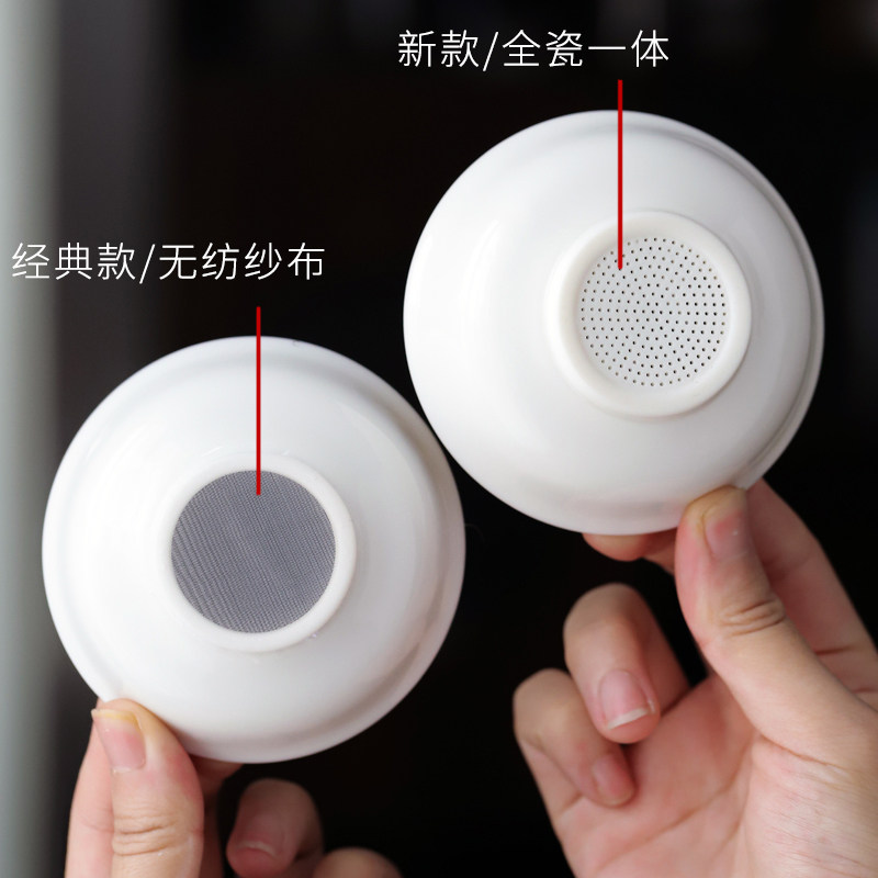 Dehua Goat Fat Jade White Porcelain Tea Leak Filter Tea Ware Net Ceramic Tea Partition Unwoven Cloth Tea Filter Utilf Tea Filter Accessories
