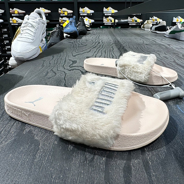 PUMA ຂອງແມ່ຍິງ plush upper casual breathable lightweight slippers beach shoes 383758