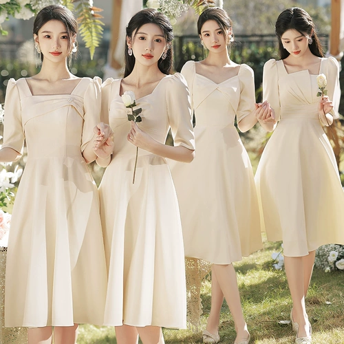 Летнее платье подружки невесты, подходит для подростков, изысканный стиль