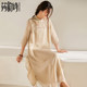 Sha Yunshi autumn new retro Chinese style cotton and linen dress ethnic style tea dress buckle embroidery linen long skirt