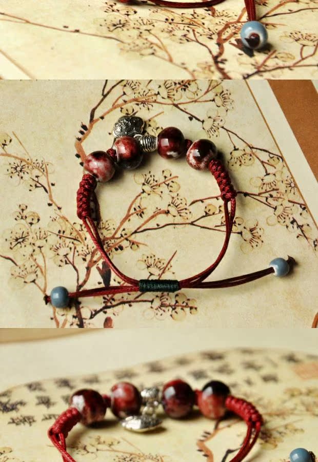 Đồ trang sức gốm sáng tạo Sweet Hello Kitty Tag Bracelet Unisex Điều chỉnh kích thước vòng đá