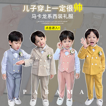 Childrens dress boy suit vest three-piece suit baby performance small dress boy handsome flower girl one-year-old clothes