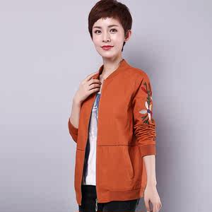 中年女秋装新款长袖夹克衫中老年女装上衣棒球