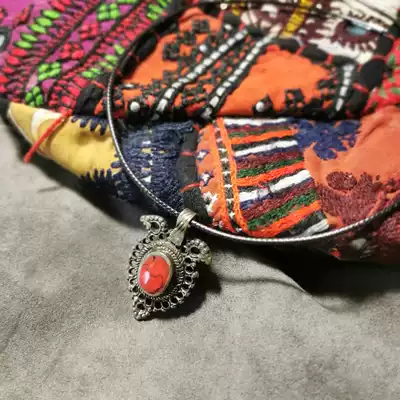 Spot imported Kuchi Afghan Jewelry pendant copper inlaid stone American tribe belly dance daily necklace