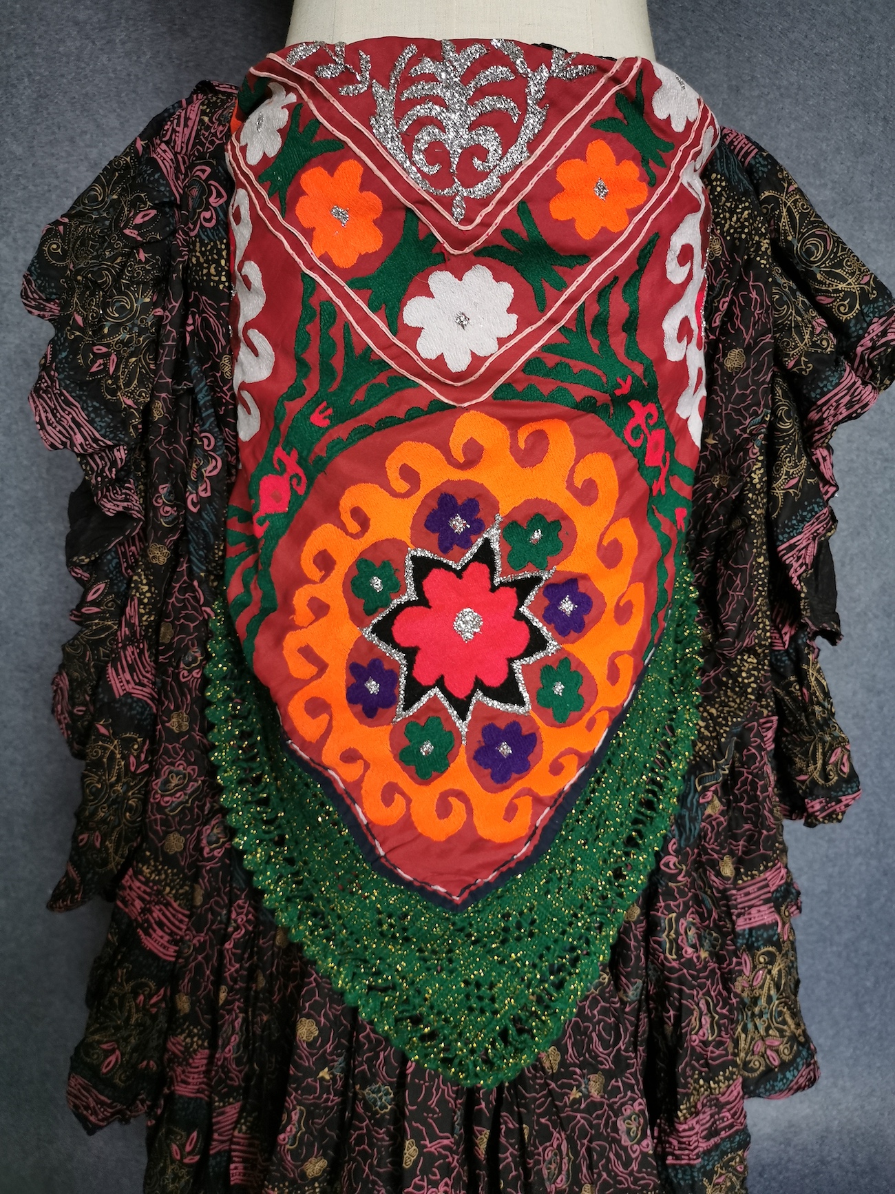 Spot Collections Antique Middle Asia Hand Handmade Embroidery ATS American Tribal Wind Belly Leather Dance Performance Hip Towel