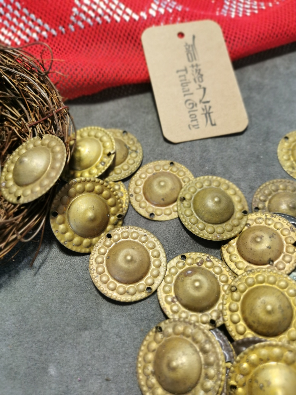 Spot Tribal Light imported Afghanistan Turkmen copper buckle copper cap ATS American tribal wind belly dance DIY