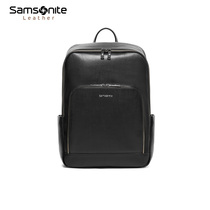  Samsonite backpack mens large-capacity business cowhide leather 14-inch simple computer bag casual fashion commuter backpack