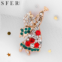 SFER Christmas brooch women upscale luxury corsage pin cardigan sweater accessories Korean cute jewelry gift