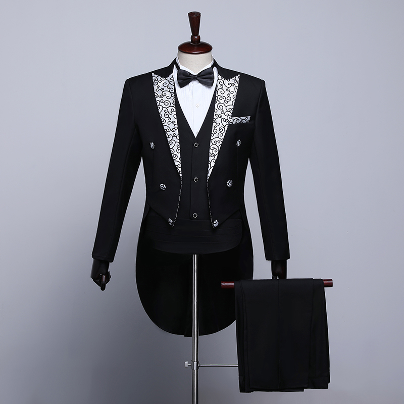 Hot-bán Halloween tuxedo nam chú rể phù dâu phù hợp với phép thuật hiển thị chủ hàng năm của trang phục vũ điệu