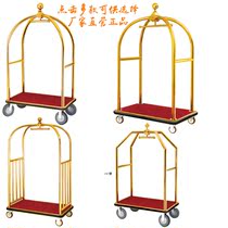 Hotel luggage car Crown transport car lobby trolley hotel stainless steel titanium size gold roof luggage car