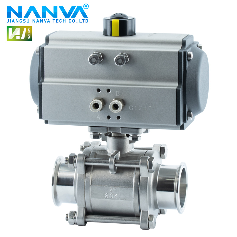 South valve Q681F 16P pneumatic three-piece stainless steel 304316 quick installation clamp ball valve DN15202532405