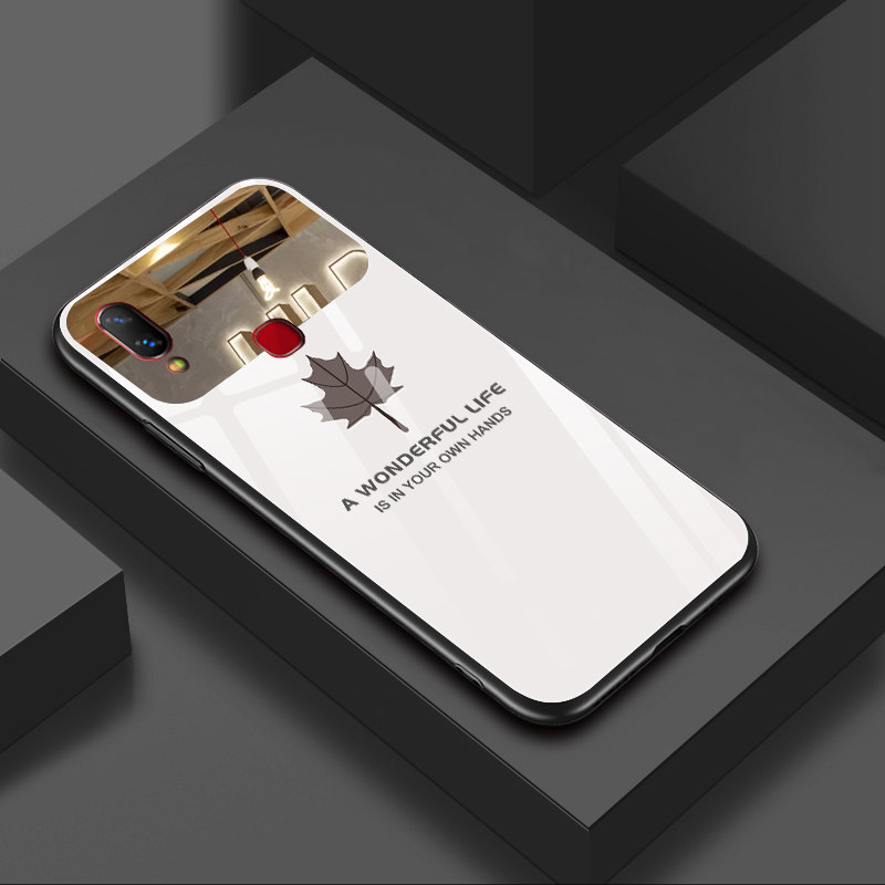 Suitable for vivonex rear fingerprint hole mirror glass silicone full package soft edge protective sleeve nex front fingerprint version maple leaf brief for men and women High-end Practical Makeup Mirror Phone Protective Shell