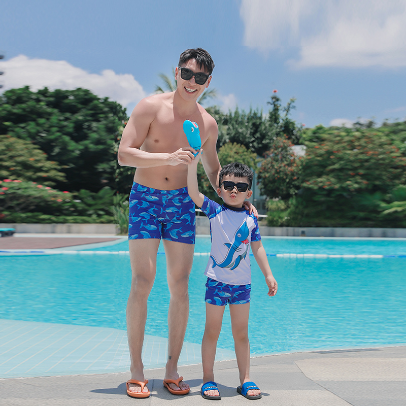New Son & Son Parenting Swimsuit Comfort Children Boy Boy Casual Fashion Swimsuit Men Beach Pants Swimsuit