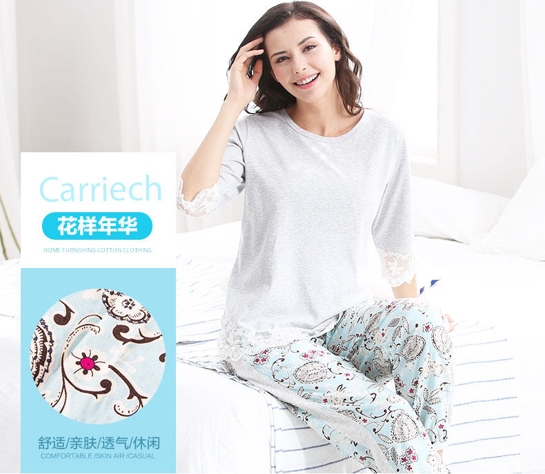 Pyjama pour femme à manchon moyen - Ref 2992905 Image 6