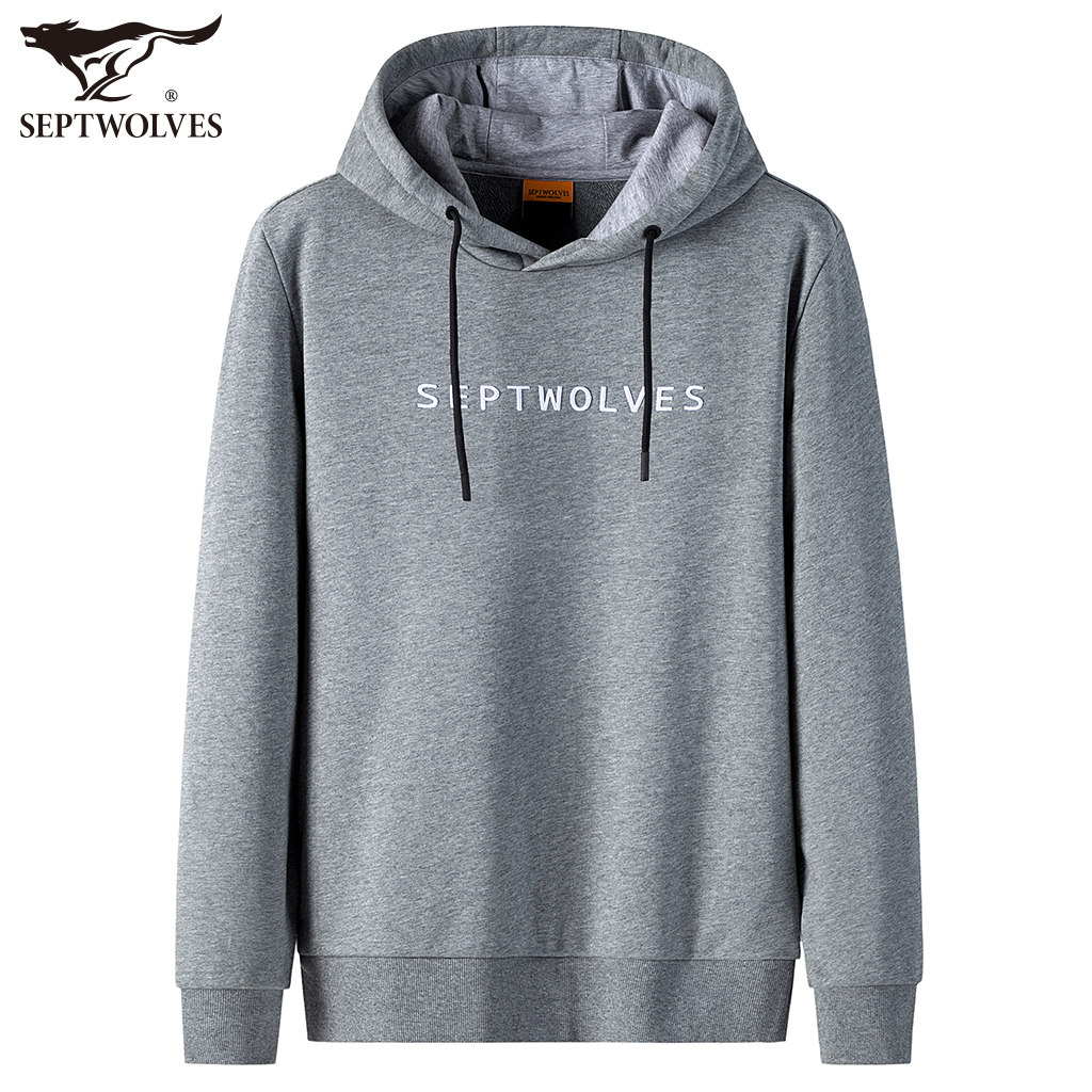 Seven Wolves Weasel Men's Autumn Winter New even hat jacket Undershirt Loose Fashion Long Sleeve T-shirt Men's Fashion Boom-Taobao