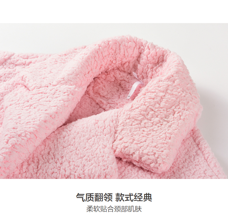 Đậu đỏ nhà san hô nhung áo choàng nữ mùa đông dày phần dài ấm áp áo choàng tắm nữ flannel đồ ngủ nhà dịch vụ quần áo ngủ nam