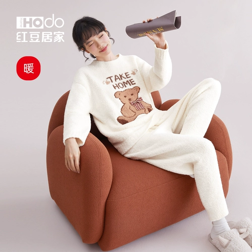 Бархатная мультяшная пижама, коралловый бархатный демисезонный комплект для отдыха