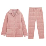 Стеганая коралловая бархатная демисезонная пижама, флисовый удерживающий тепло комплект для влюбленных