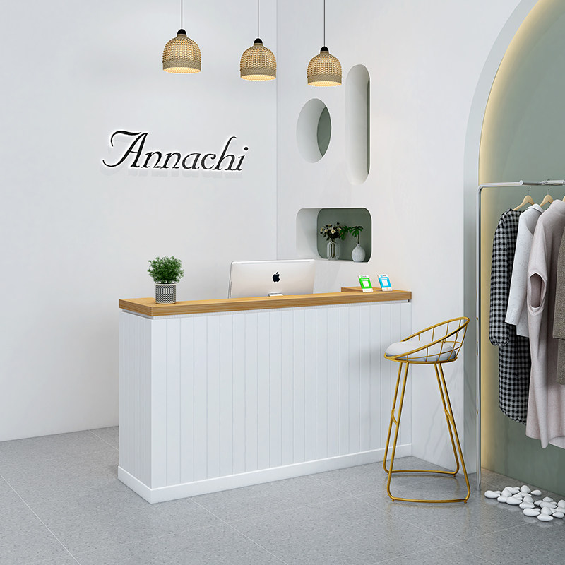 Cash register counter simple modern small retro clothing store bar table beauty salon revenue desk reception desk - Taobao