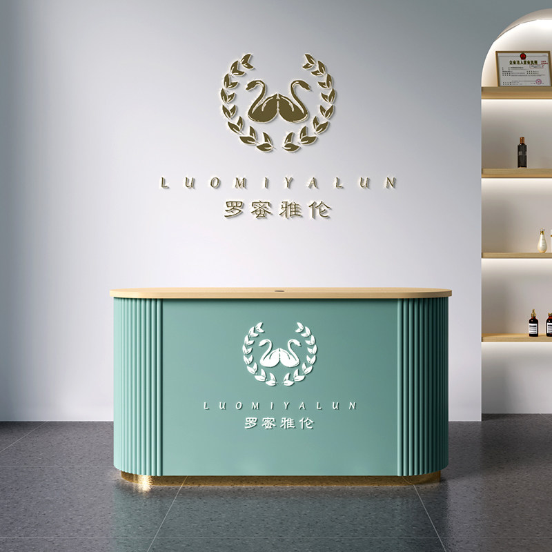 Clothing store cashier counter shop small simple modern beauty salon light luxury arc custom bar table front desk counter