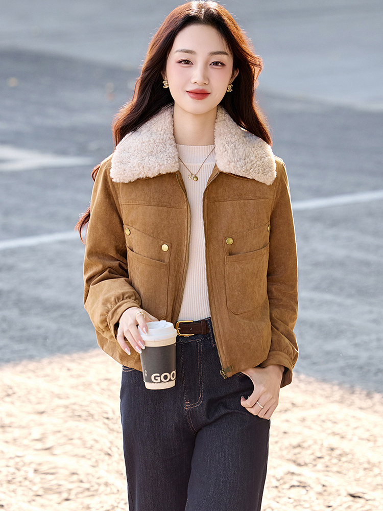 （现货）XBL新款2025年冬季短款羽绒服派克服保暖90白鸭绒1026,女装毛呢外套,欣贝拉