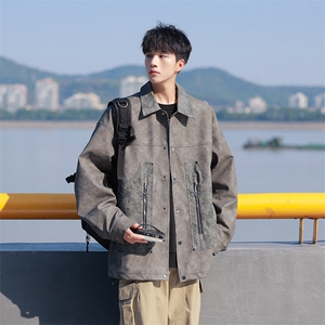 模特-美式复古港风夹克春秋男潮牌上衣 8055-P98图片