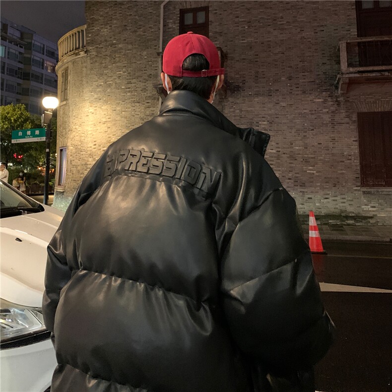 主推冬装新品钢印pu皮棉衣羽绒棉情侣棉服加厚外套H786P128男,男装棉衣,电商A341