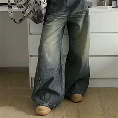 【网图】现货美式高街牛仔裤男潮牌个性宽松休闲裤N3065-P55，男装休闲裤，电商D202-1