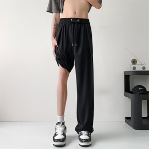 X2398-TP35 58 冰丝裤男夏季宽松直筒运动裤垂感阔腿休闲长裤图片