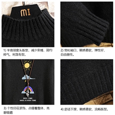 M18141-P45加绒款-P65半高领毛衣男士大码针织衫男毛线衣男砖墙，男装针织衫/毛衣，电商A040A
