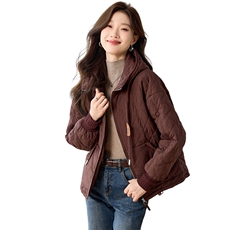 现货2024新款美拉德冬季夹棉外套小棉袄，女装棉衣/棉服，深水步