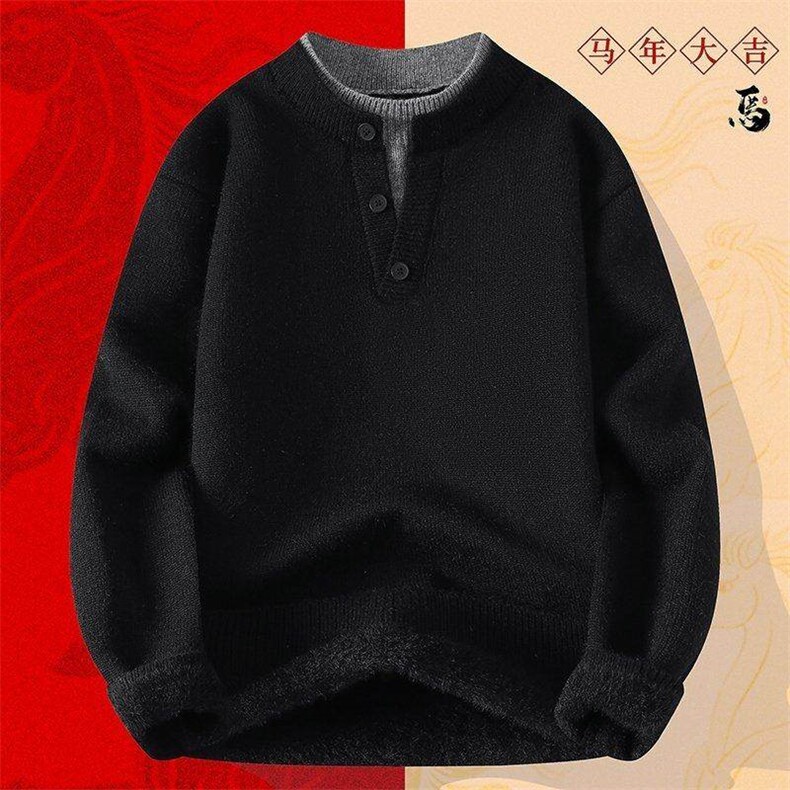 25658JR-P68新年战袍情侣装秋冬季搭毛衣红色本命马年衣服拜年服,男装针织衫/毛衣,电商D310B
