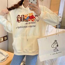 带帽加厚多熊卫衣，女装卫衣/绒衫，七彩布衣