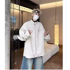 哈灵顿工装立领夹克男春秋季美式复古宽松休闲百搭水洗机车服外套，男装夹克，星座506A