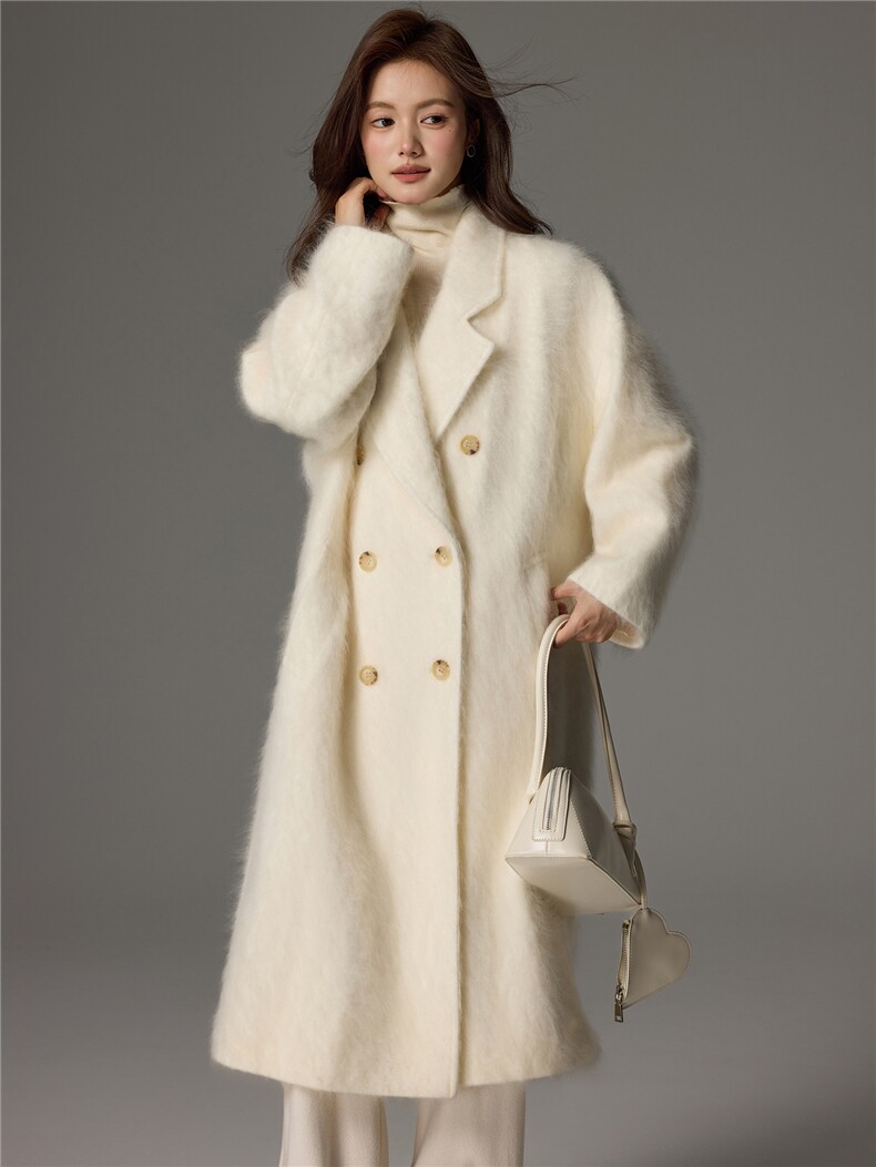 2025秋冬软糯舒适百搭时尚长款大衣，女装双面呢大衣，荣图大衣