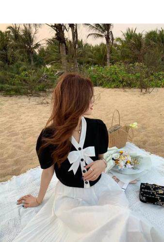 【店长推荐】闺蜜装短款蝴蝶结上衣，女装，1.2.3.4