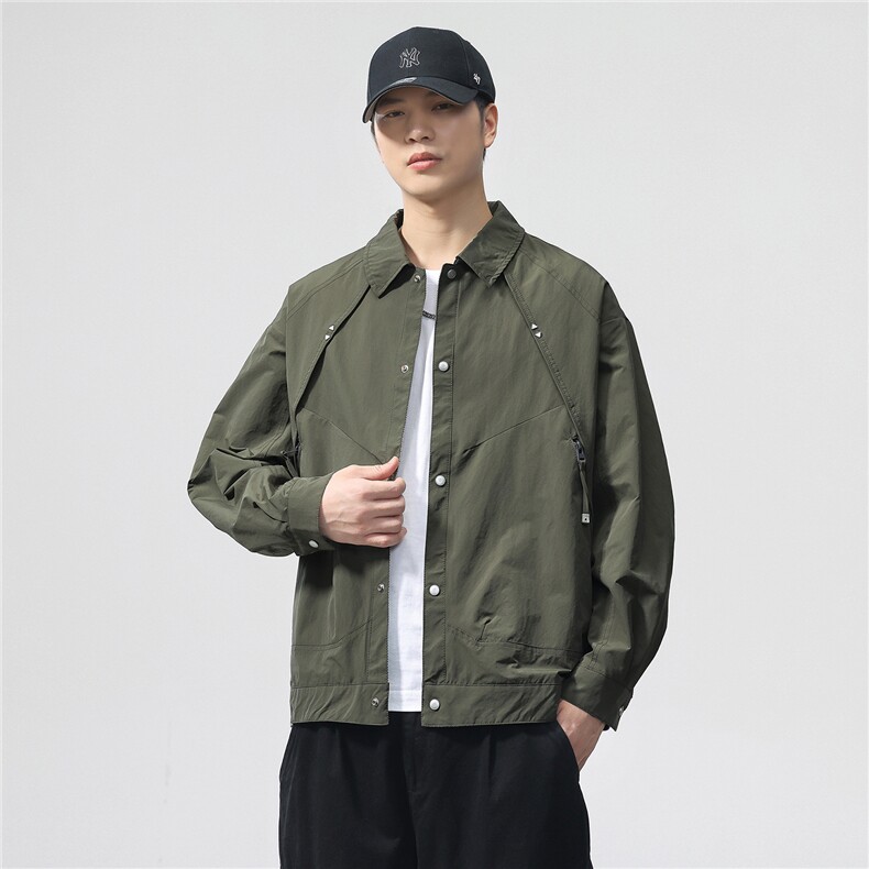 2025款时尚有型双面穿翻领休闲夹克F0951-P105控199,男装夹克,电商D215