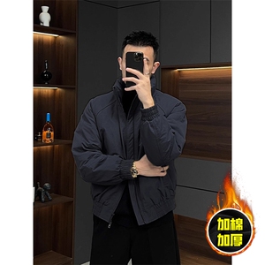 现货美式高街休闲棉衣夹克三防立领纯色户外工装加厚棉服外套图片