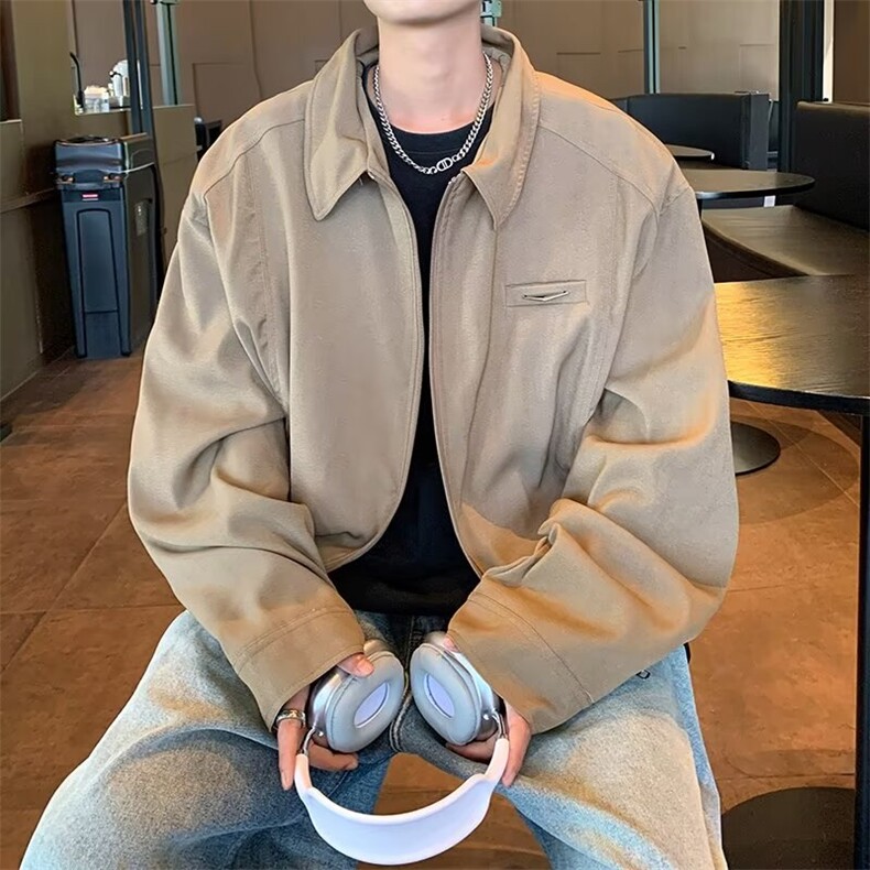 春秋美式蜘蛛刺绣pu皮夹克男休闲宽松街头棒球服,男装夹克,星座716-3