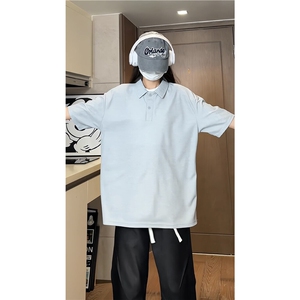 PL9001-P19-控39-大量现货POLO衫男短袖T恤潮牌纯色翻领透气网眼,蕾丝衫搭配小姐姐图片