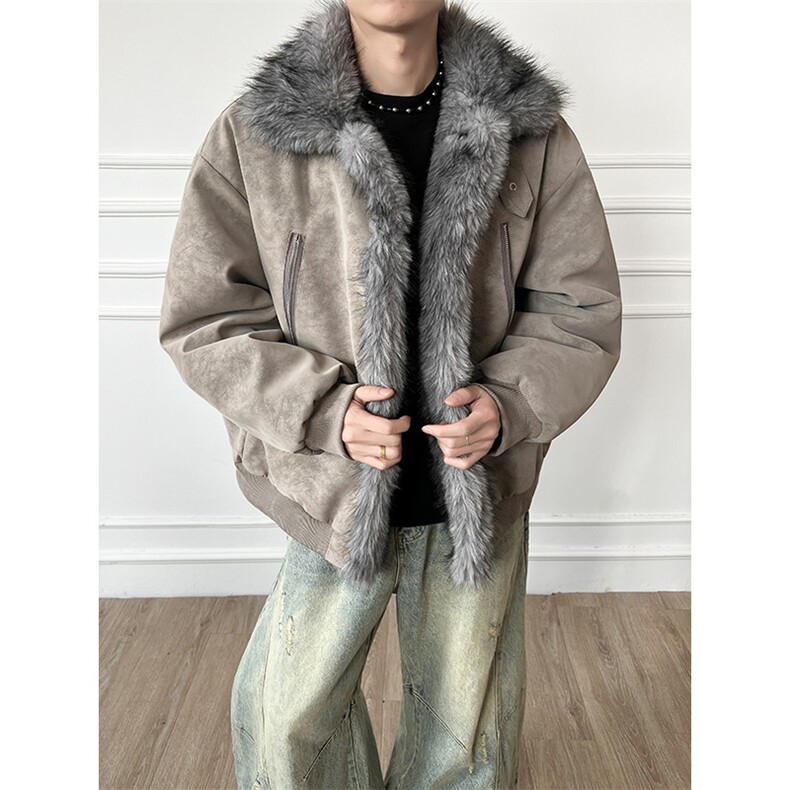 现货数据座山雕pu皮加绒荔枝纹棉衣外套MF09批115，男装皮衣，电商B210