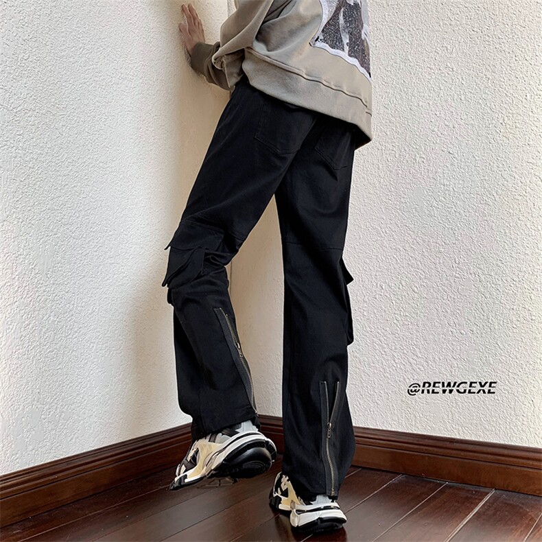 B221美式ins高街小众多口袋拉链弹力休闲工装裤LK23003-P70控98,男装休闲裤,电商B221