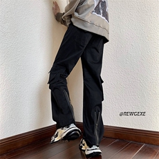 B221美式ins高街小众多口袋拉链弹力休闲工装裤LK23003-P70控98，男装休闲裤，电商B221