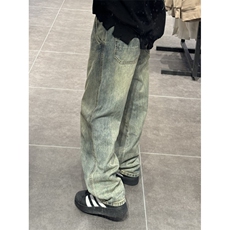 【有货】美式复古cleanfit牛仔裤男宽松直筒vibe风裤子820LL-P48，男装牛仔裤，星座1007（原301D）