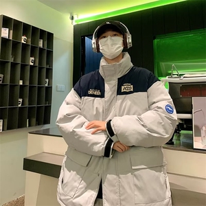 冬季潮牌oversize立领棉袄棉衣男美式高街情侣棉服外套 W6127-P95图片