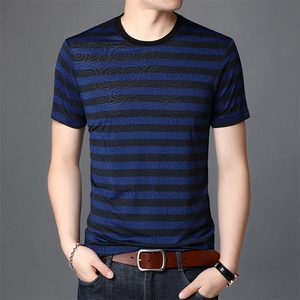 AC21098钱塘2020-3夏季新款时尚圆领条纹短袖T恤主推款P40图片