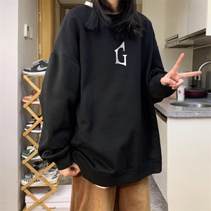 中性风！抖音直播高品质重磅卫衣男圆领卫衣女XW388-P45图片