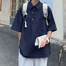 夏季高级短袖衬衫男宽松休闲ins衬衣潮CS032-P38，男装衬衫，星座308B-1