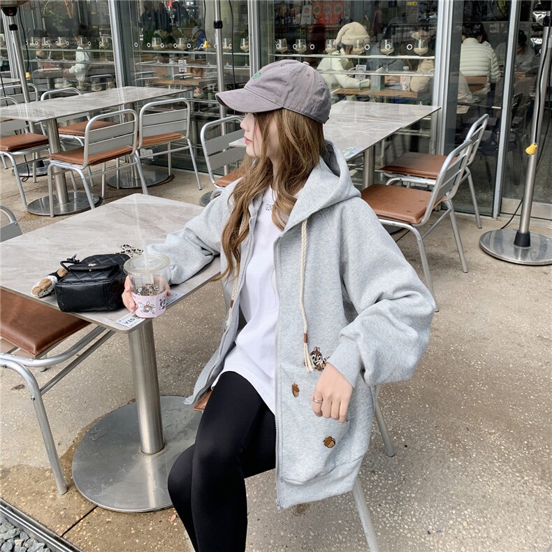 现货2026春秋季连帽外套女针织撞色可爱风学生休闲百搭外,女装卫衣/绒衫,网红馆