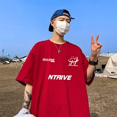 抖音得物二开现货220克夏装重磅美式高街宽松短袖t恤MT191，男装T恤，电商A486-1